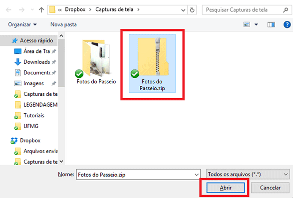 Enviar pasta anexo email 03