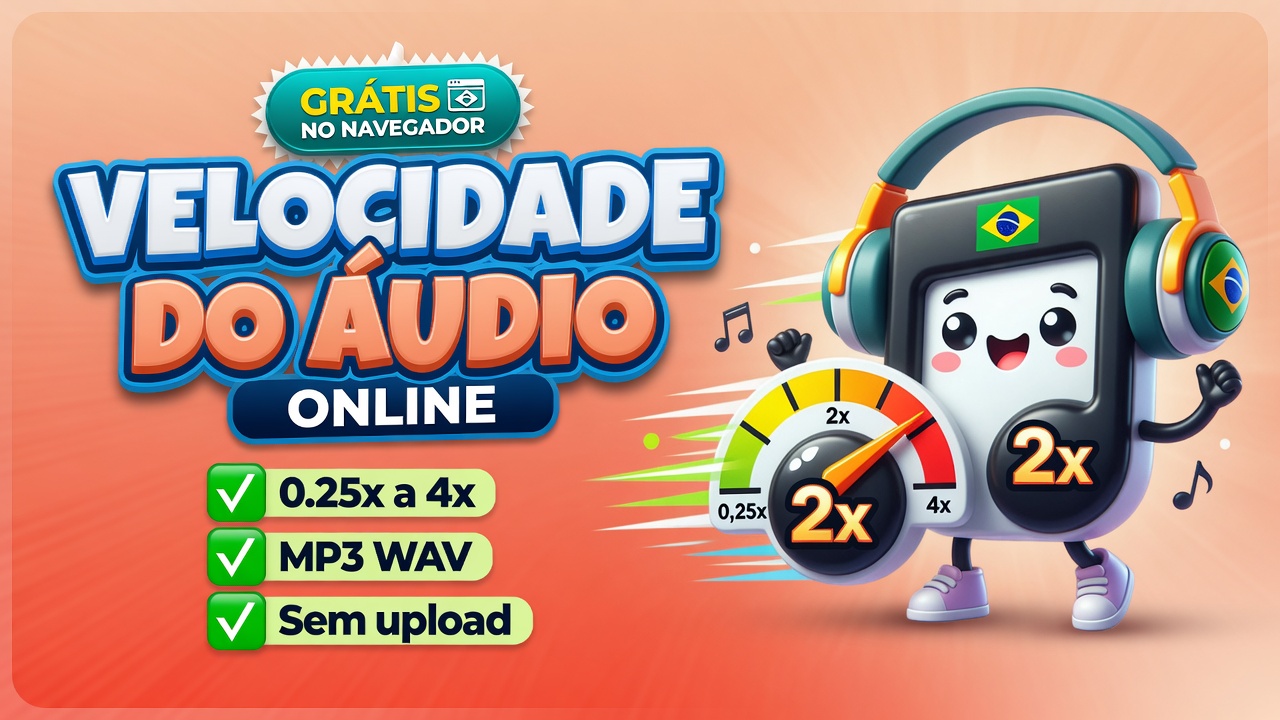 Mudar velocidade do áudio online